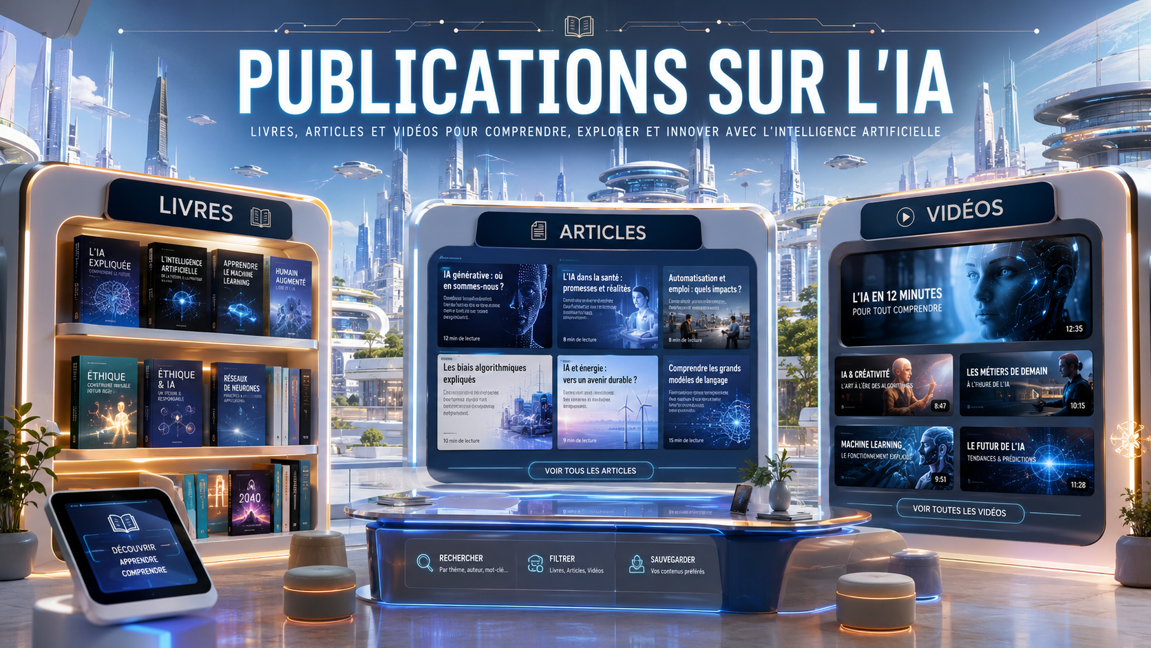 Publications sur l'IA — livres, articles et vidéos